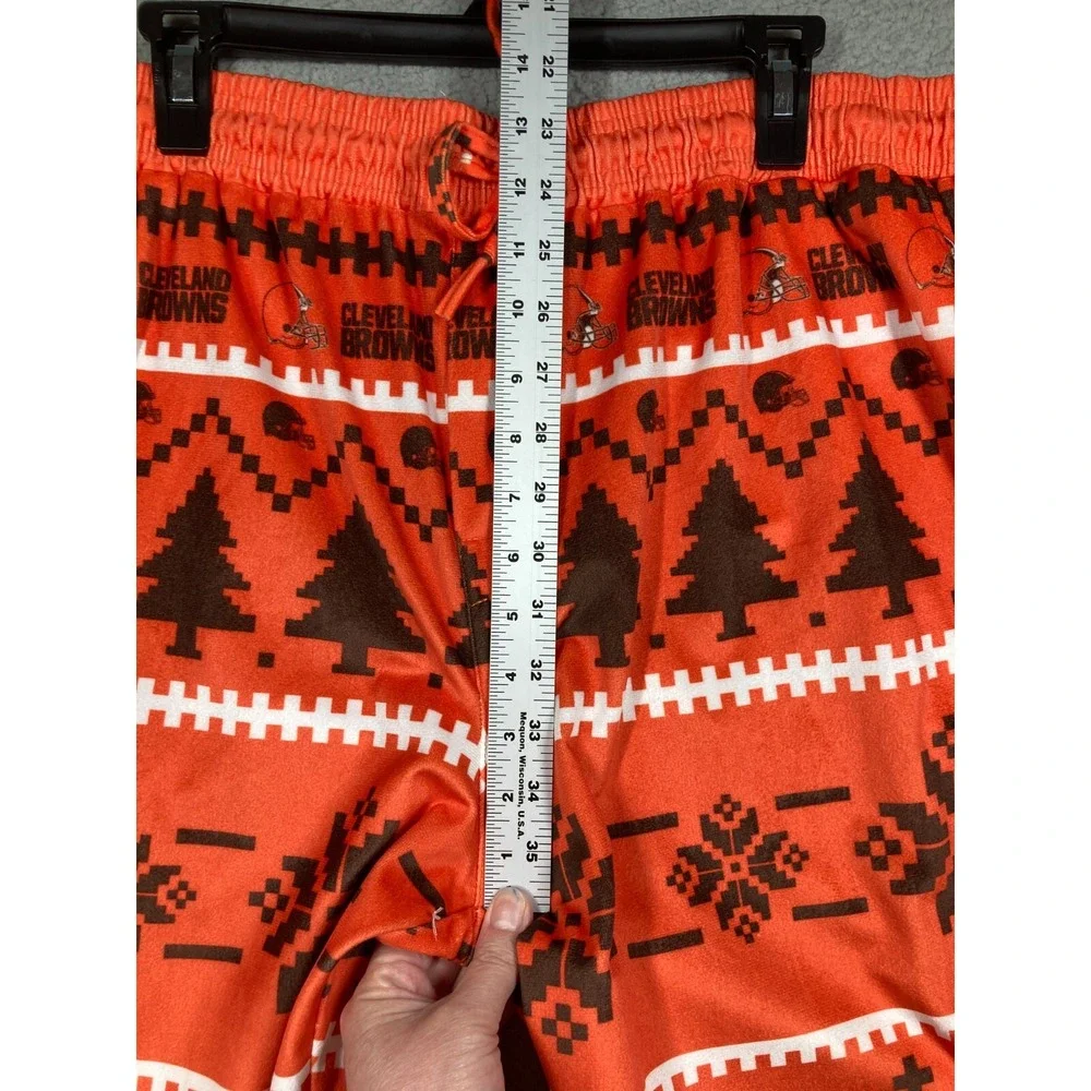 Cleveland Browns Pajamas Men's 2XL Orange Christmas Reindeer‎ Top Bottoms NFL
